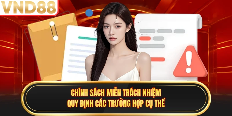 Chính sách miễn trách nhiệm quy định các trường hợp cụ thể